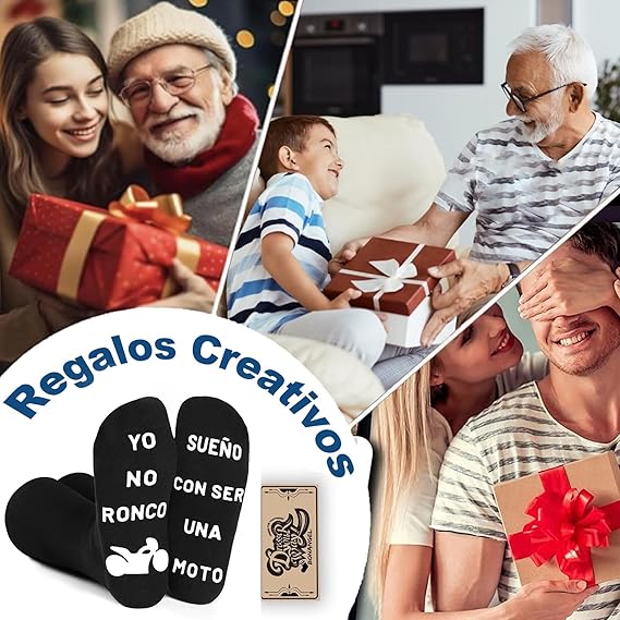 Calcetines antideslizantes divertidos (YO NO RONCO, SUEÑO CON SER UNA MOTO) T: 39-46