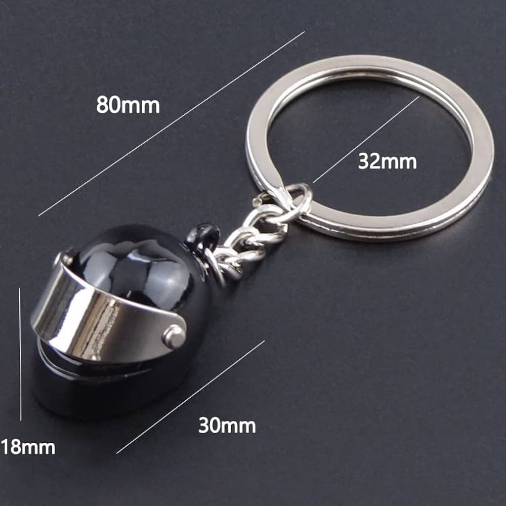 Llavero de Casco de Moto – Accesorio Creativo y Elegante Cromado