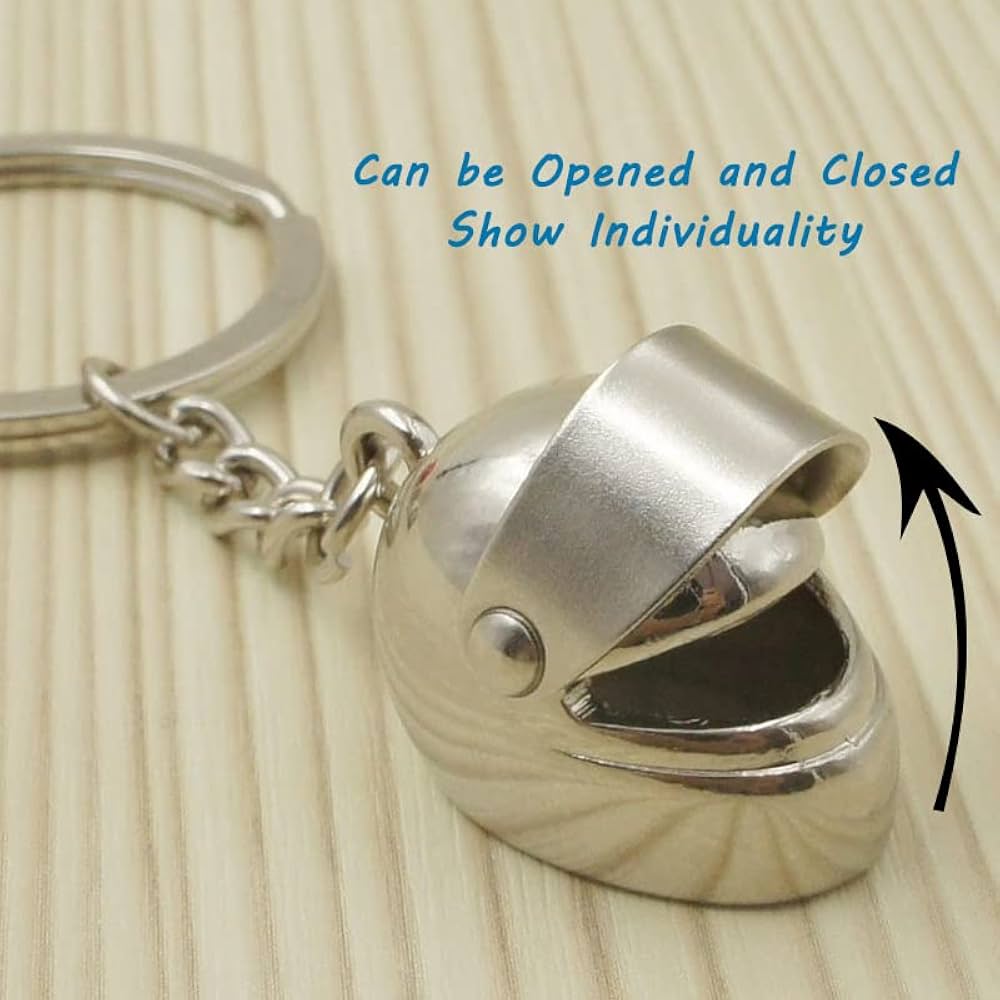 Llavero de Casco de Moto – Accesorio Creativo y Elegante Cromado