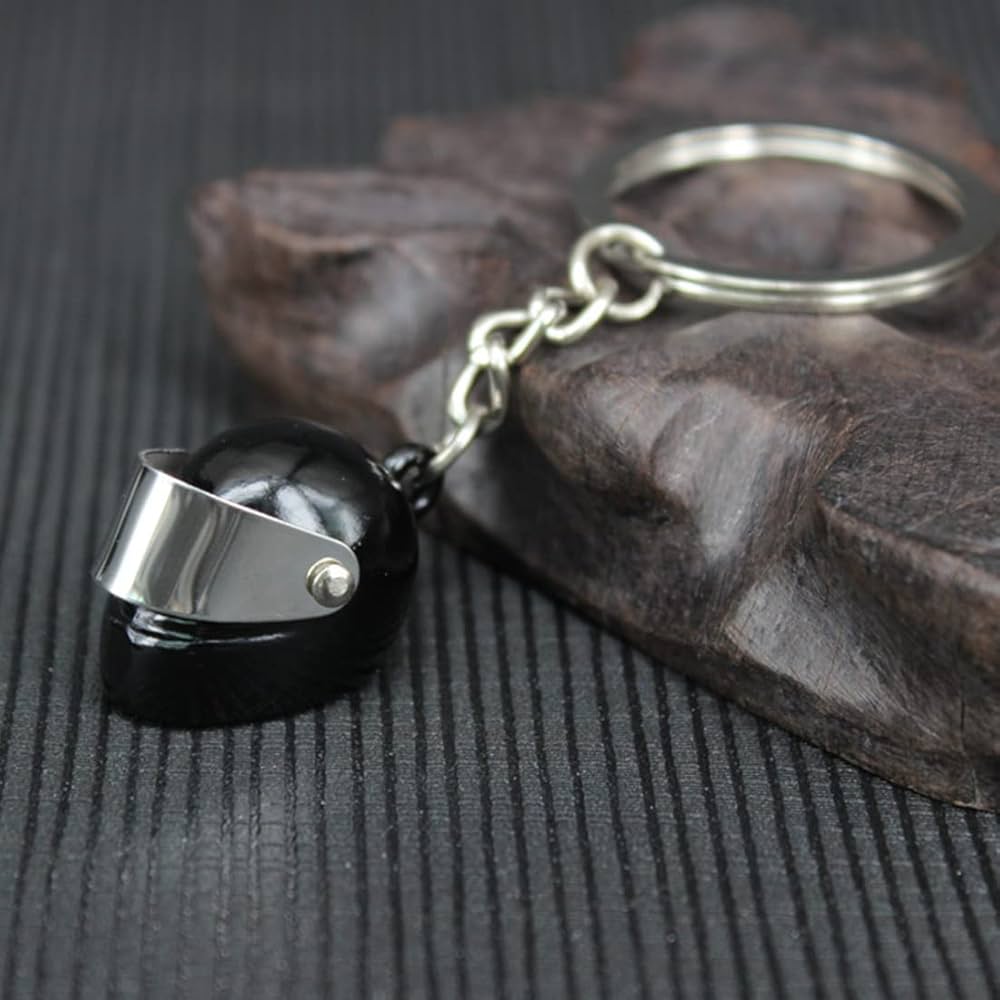 Llavero de Casco de Moto – Accesorio Creativo y Elegante Cromado